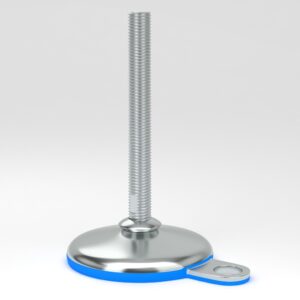 Levelling feet in hygienic design HLF with floor lock plate and fully-threaded spindle