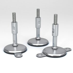 Sanitary machine feet with protected spindle