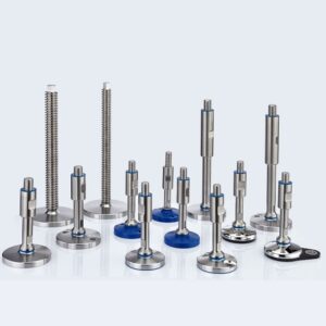 Stainless steel machine levelling feet in a hygienic design