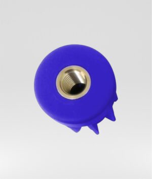 Blue Round threaded tube inserts in reinforced polyamide.