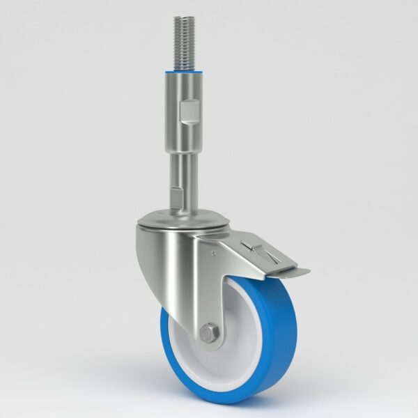 Roulettes industrielles bleues au design hygiénique (11)