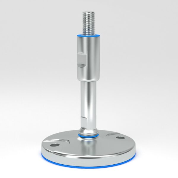 EHEDG certified stainless steel feet in sealed hygienic design with floor lock holes and spindle with protecting sleeve