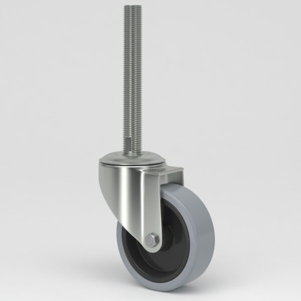 Grey industrial castors with sleeve in hygienic design (3)