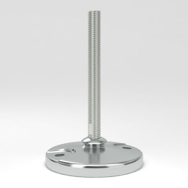 Hygienic stainless steel feet HSF with floor lock holes and fully-threaded spindle