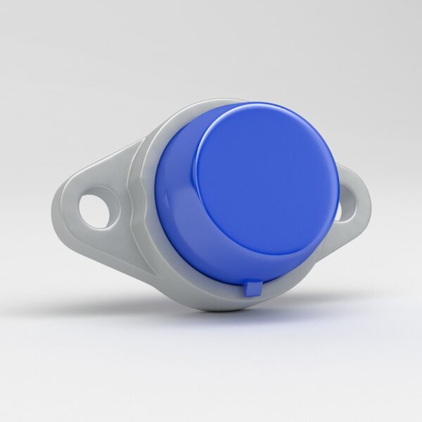 Mini Two-bolt flange units in stainless steel with blue closed cup