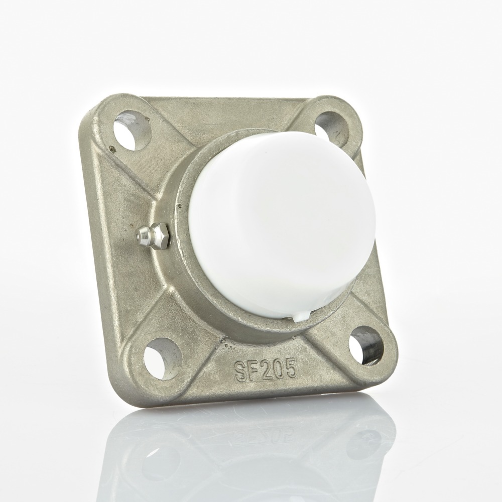 4 hole square flange unit SF in stainless steel with cover