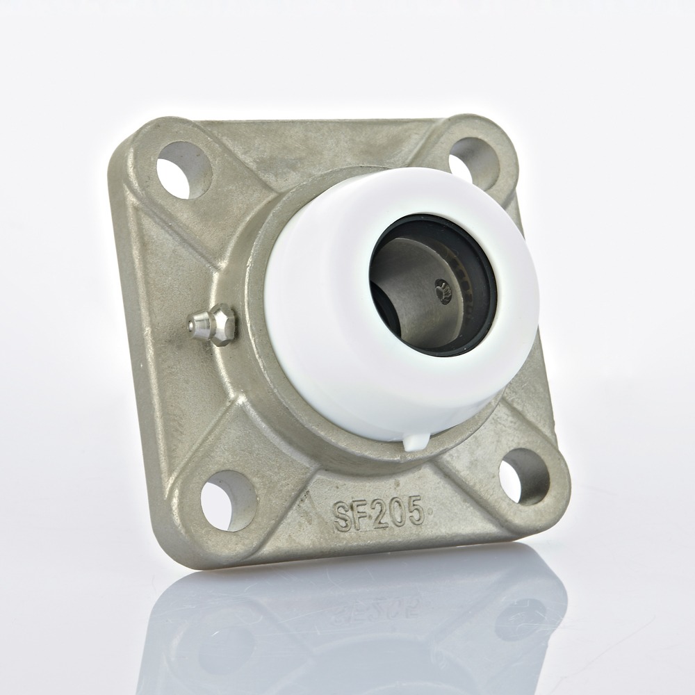 4 hole square flange unit SF in stainless steel with cover