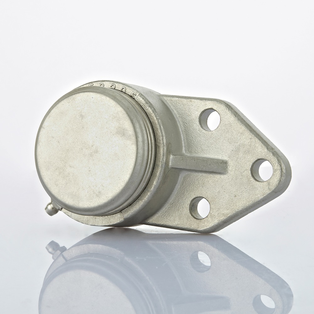 3 hole one side flange unit SFB in stainless steel with cover