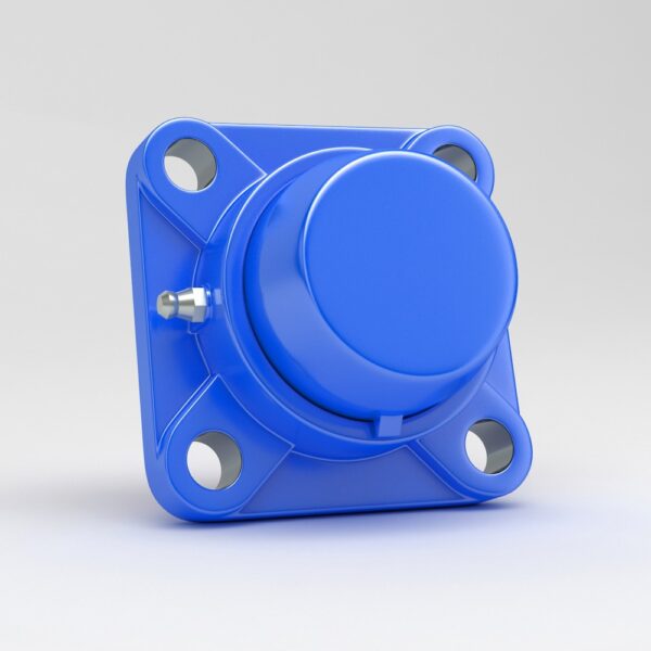 Square 4 bolt flange FPL ball bearing unit with blue cover