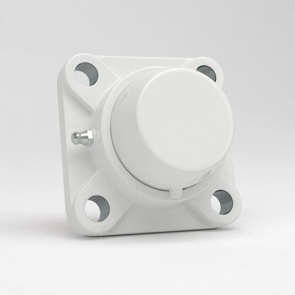 Square 4 bolt flange FPL ball bearing unit with white cover