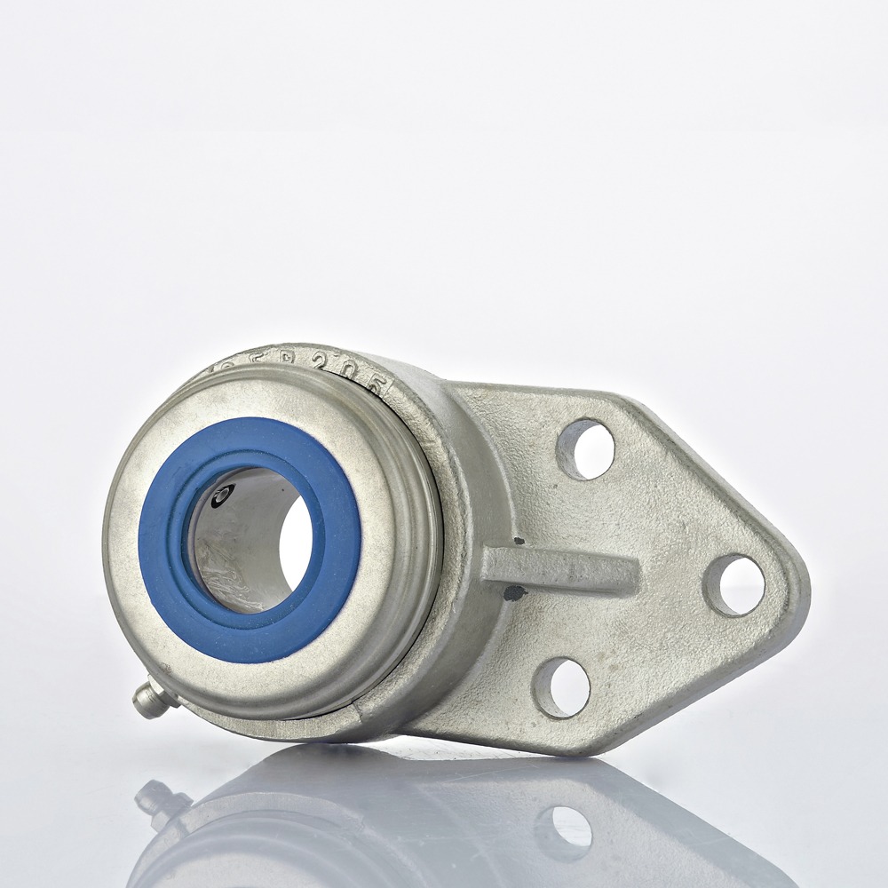 3 hole one side flange unit SFB in stainless steel with cover