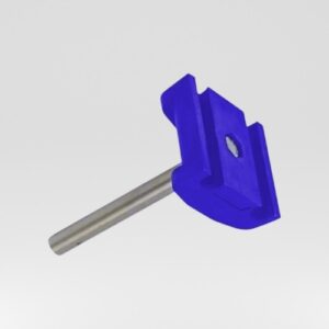 Blue Double clamps for round side guide rails with stainless steel rod