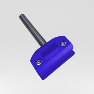 Blue Single clamp long for conical side guide rails with stainless steel rod