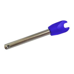 SCR Conveyor parts Single clamps for round side guide rails with stainless steel rod blue