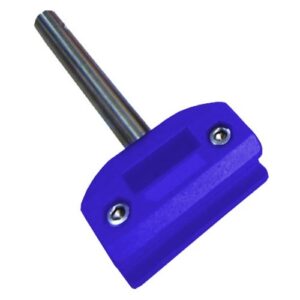 SLCR Conveyor parts Single clamp long for round side guide rails with rod blue