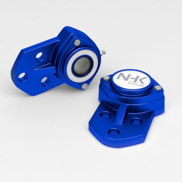 Waterproof 3 hole one-side flange bearing units in blue colour with spherical inserts IP67