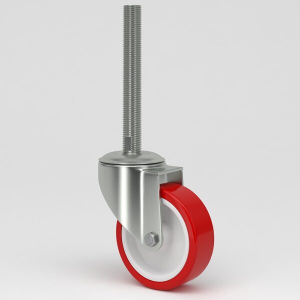 Red industrial castors with sleeve in hygienic design (5)