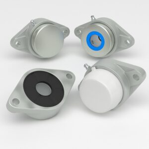 2 hole oval flange unit SFL in stainless steel with cover