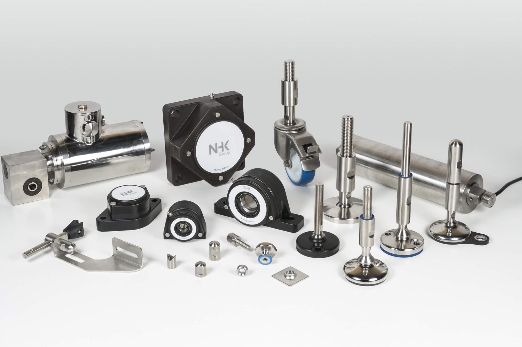 Hygienic machinery components and parts for advanced processing systems
