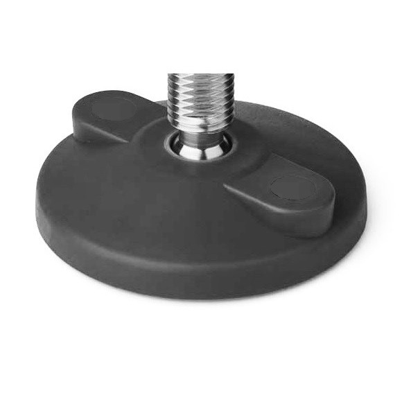 Extra hygienic adjustable feet EHAF with floor lock holes and spindle with protecting sleeve