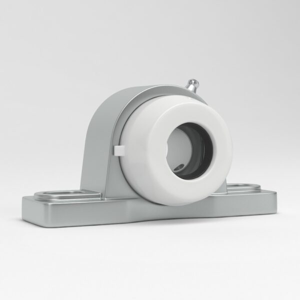 Pillow block Unit SP in stainless steel with white cover