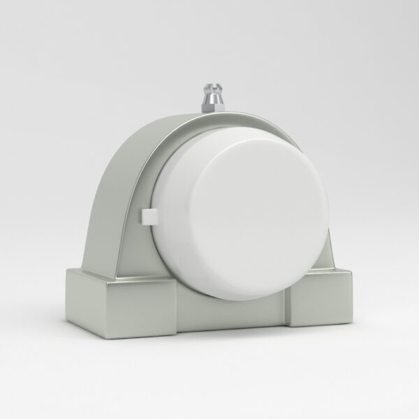Tapped base pillow block unit SPA in stainless steel with closed white cover