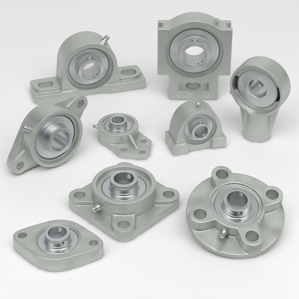 Mounted ball bearing units in stainless steel with stainless 440C Y-inserts for harsh environments