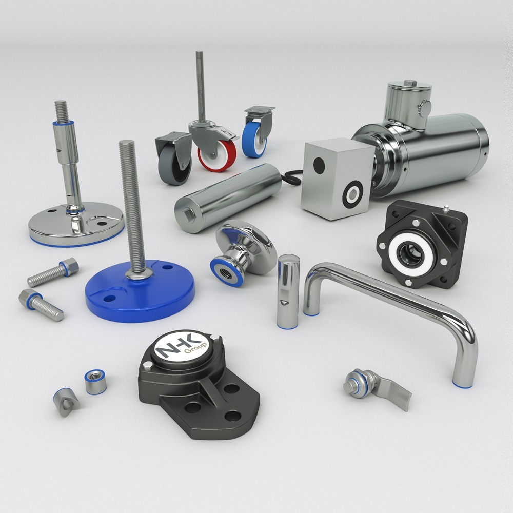 Hygienic stainless steel and composite conveyor components and machinery parts