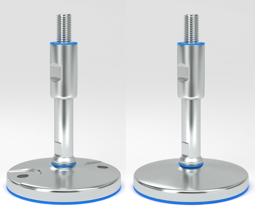 Patas regulables certificadas con placa de apoyo sólida de acero