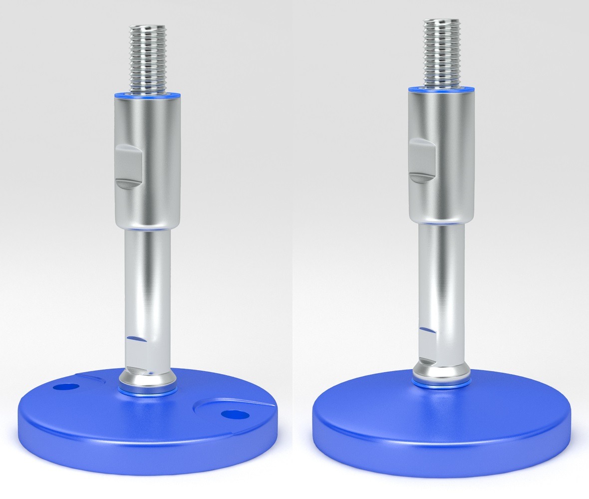 Certified hygienic solid base composite adjustable machine leveling feet Meets rigorous hygiene and environmental standards