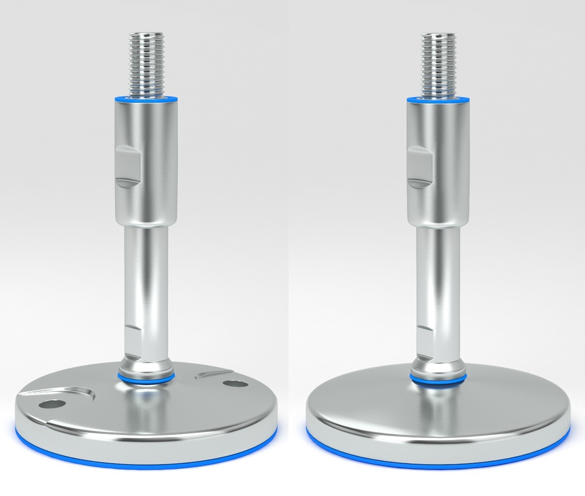 Certified hygienic solid base stainless steel adjustable machine leveling feet Durability in harsh and extreme environments