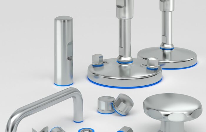 Stainless leveling feet in sanitary 3A SSI design Avoiding contamination and product recall