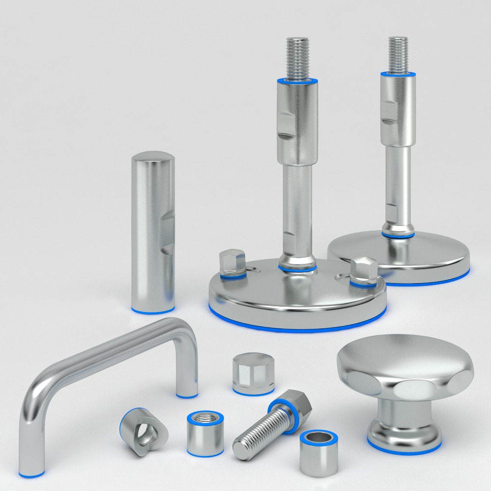 Certified hygienic leveling feet Enhancing food processing system efficiency