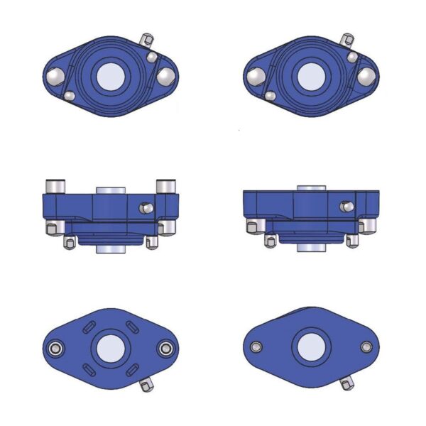 EHEDG 2 hole oval flange bearing units with spherical inserts IP69K FL-type