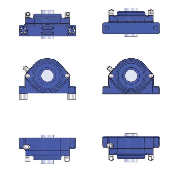 EHEDG 2 hole pillow block bearing units with spherical inserts IP69K P-type (narrow)