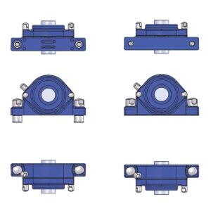 EHEDG 2 hole pillow block bearing units with spherical inserts IP69K P-type (wide)