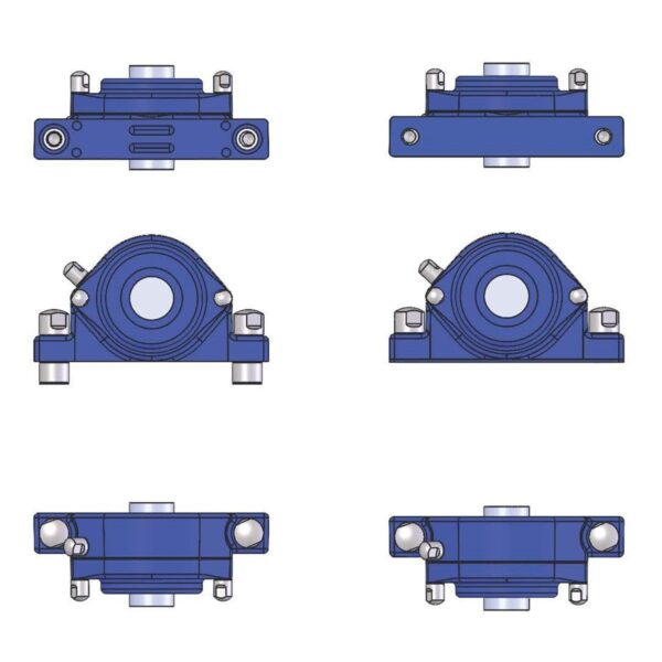 EHEDG 2 hole pillow block bearing units with spherical inserts IP69K P-type (wide)