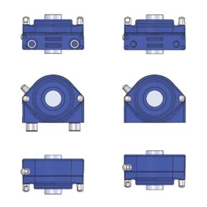 EHEDG 2 hole tapped base bearing units with spherical inserts IP69K PA-type