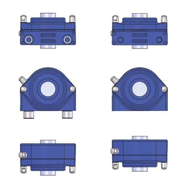 EHEDG 2 hole tapped base bearing units with spherical inserts IP69K PA-type