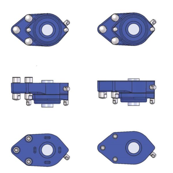 EHEDG 3 hole one side flange bearing units with spherical inserts IP69K FB-type