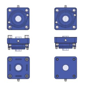 EHEDG 4 hole square flange bearing units with spherical inserts IP69K F-type