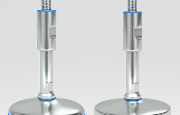 Comparaison des pieds de mise à niveau de machine en acier inoxydable Base vulcanisée en caoutchouc et base solide