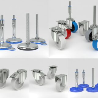 Roulettes industrielles vs pieds de mise à niveau