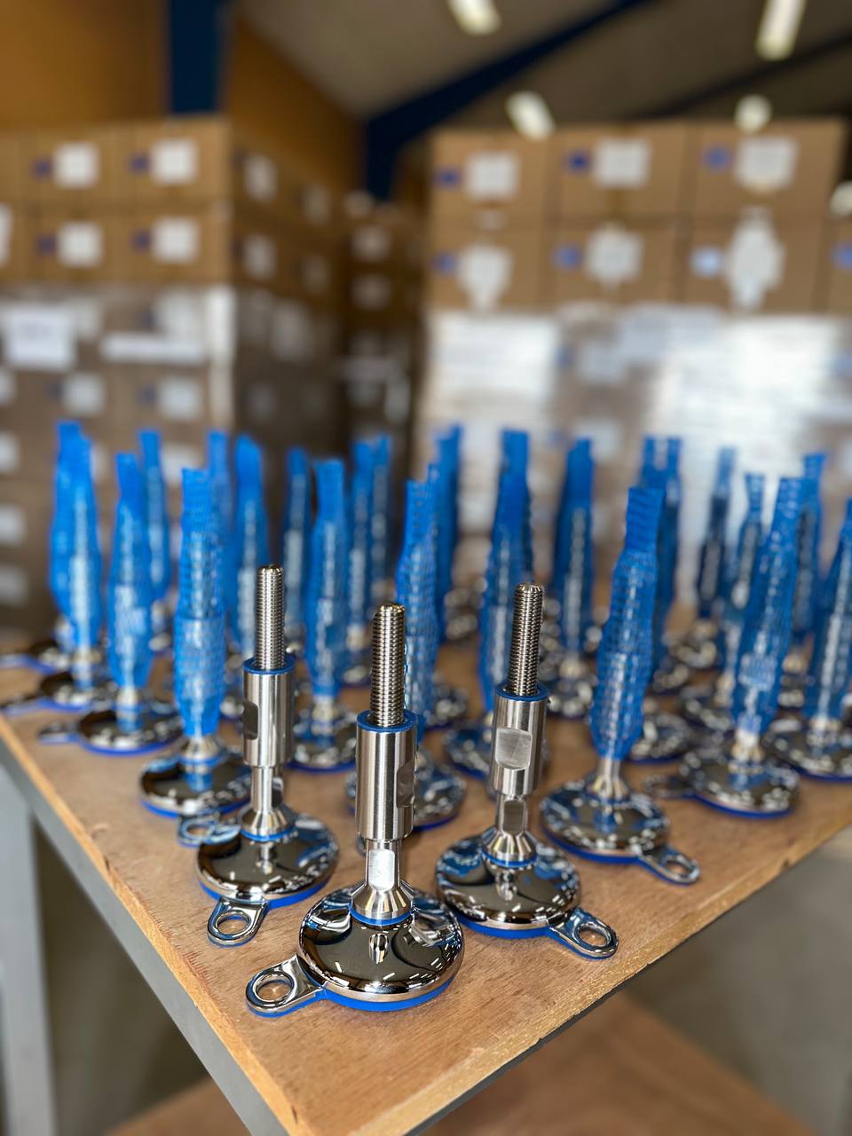 Hygienic machine levelling feet Hygienic machine levelling feet