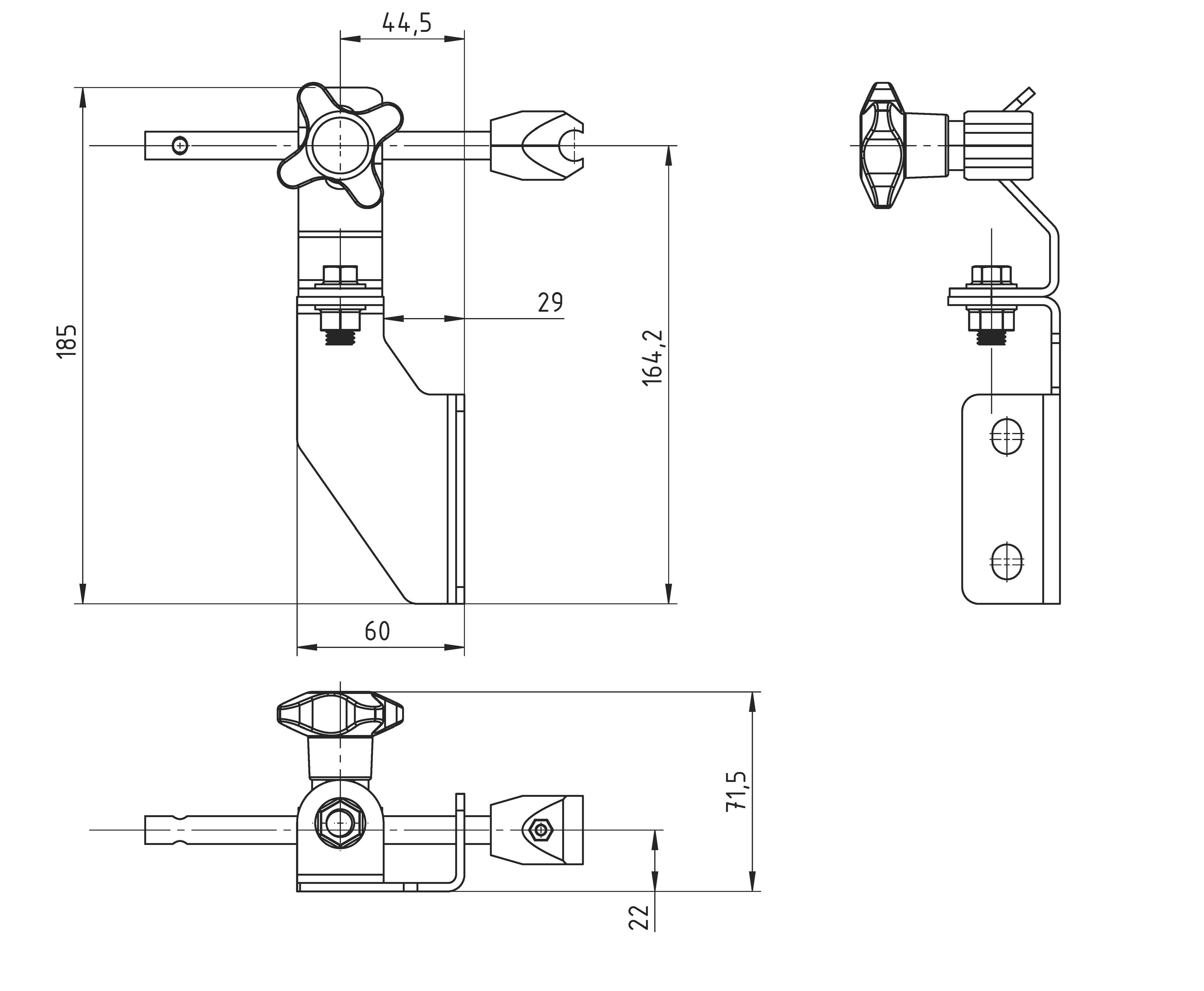 Swivel side guide brackets stainless steel Hygienic conveyor components