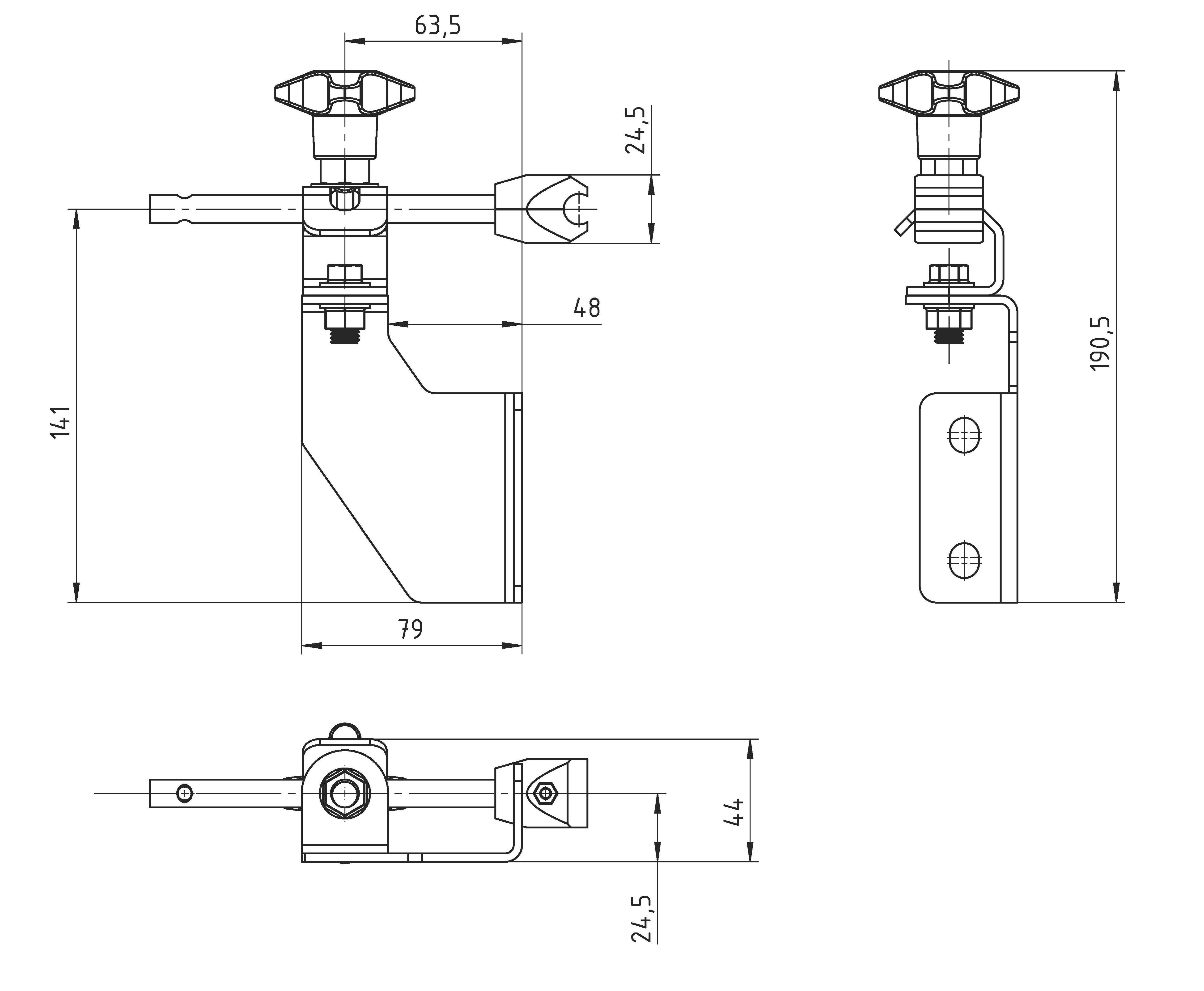 Swivel side guide brackets stainless steel Hygienic conveyor components
