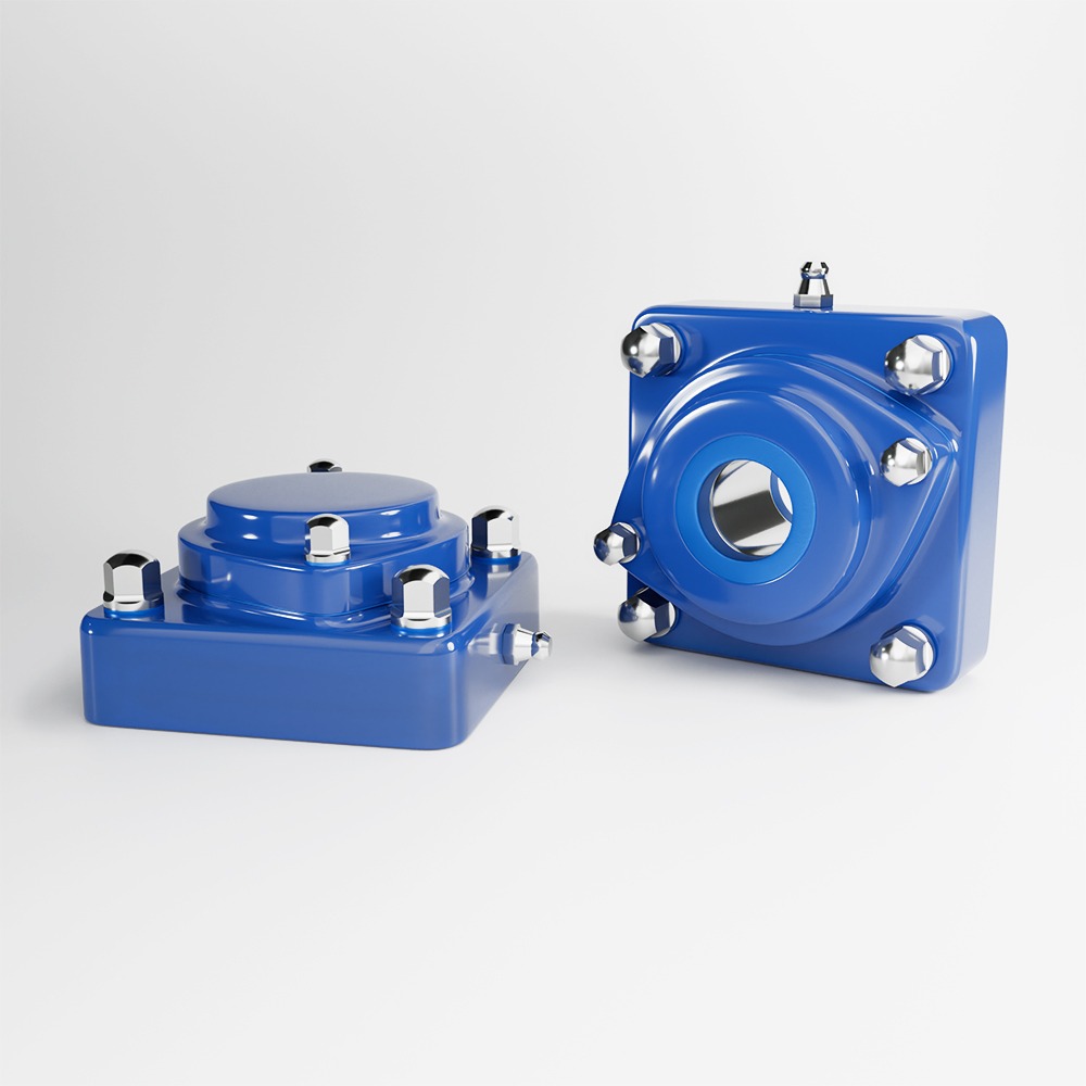 Flange bearing housing for harsh environments