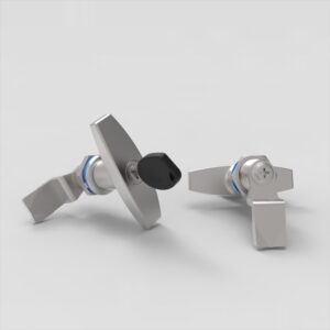 Hygienic quarter-turn lock in stainless steel with key.726