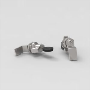 Quarter-turn lock with wing grip and key